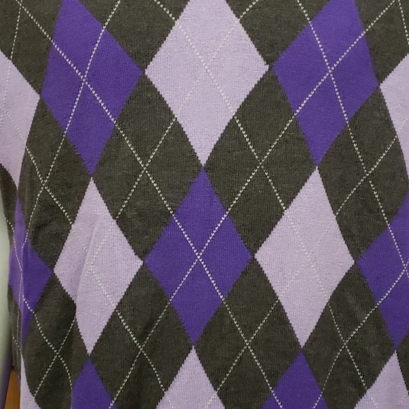 AUR Mens Sleeveless Argyle Sweater Vest Size Large Wool Blend Golf Outdoors